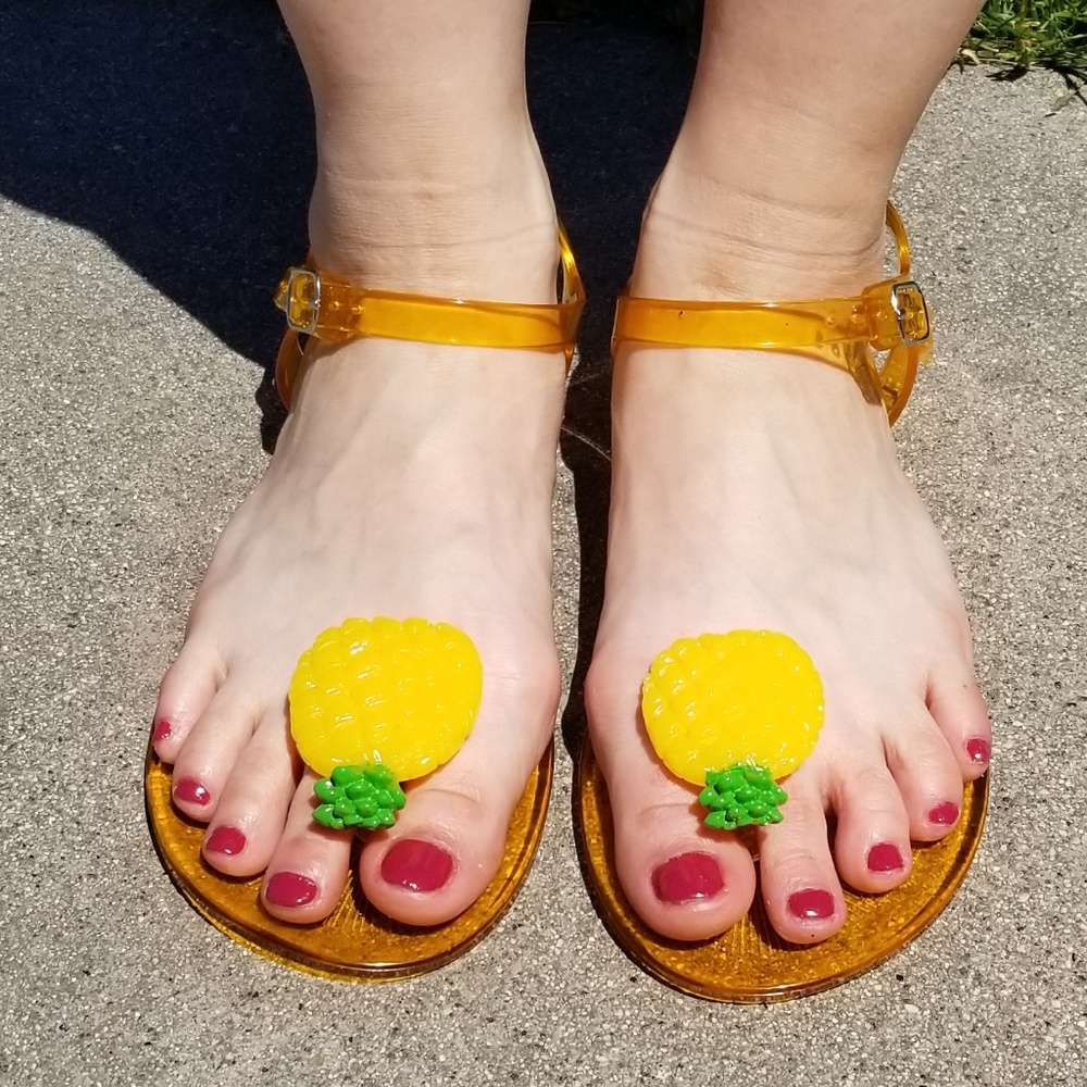 Summer Pineapple Orange Jelly Ankle Sandal 🍍 - Picture 4 of 5